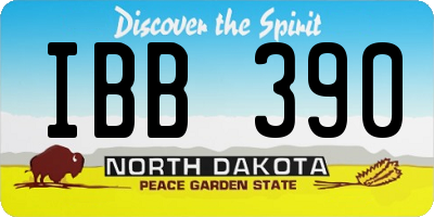 ND license plate IBB390