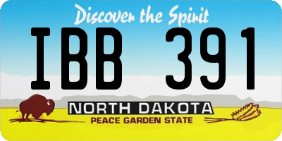 ND license plate IBB391