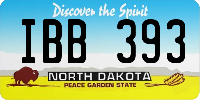 ND license plate IBB393