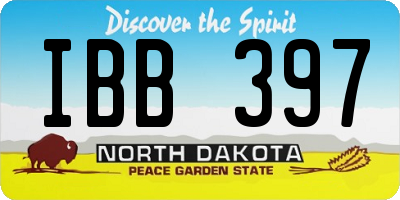 ND license plate IBB397