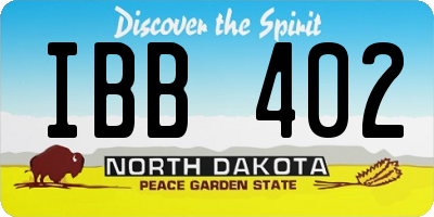 ND license plate IBB402