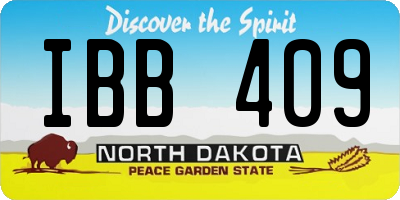 ND license plate IBB409