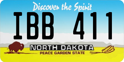 ND license plate IBB411