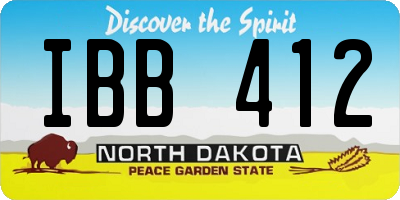 ND license plate IBB412