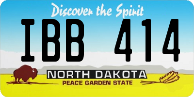 ND license plate IBB414