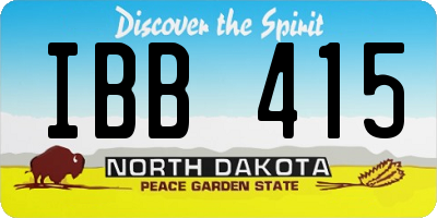 ND license plate IBB415