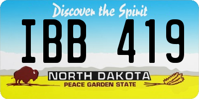 ND license plate IBB419