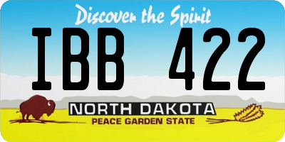 ND license plate IBB422