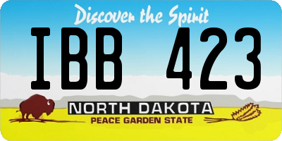 ND license plate IBB423