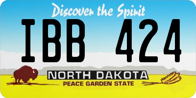 ND license plate IBB424