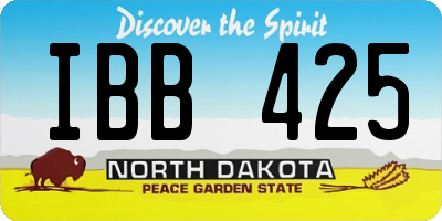 ND license plate IBB425