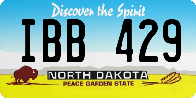 ND license plate IBB429