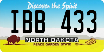 ND license plate IBB433