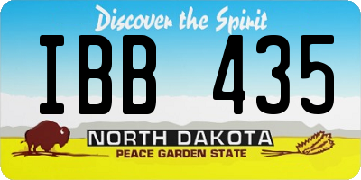 ND license plate IBB435