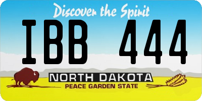 ND license plate IBB444