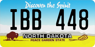 ND license plate IBB448