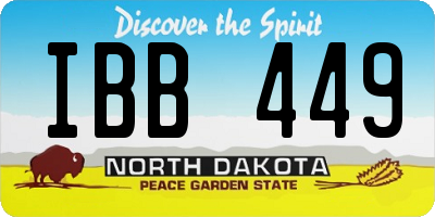 ND license plate IBB449