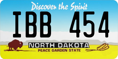 ND license plate IBB454