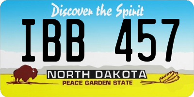 ND license plate IBB457