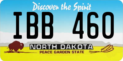 ND license plate IBB460