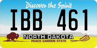 ND license plate IBB461