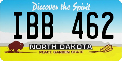 ND license plate IBB462