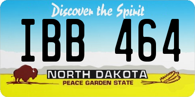 ND license plate IBB464