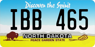 ND license plate IBB465
