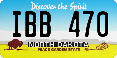 ND license plate IBB470