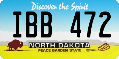 ND license plate IBB472