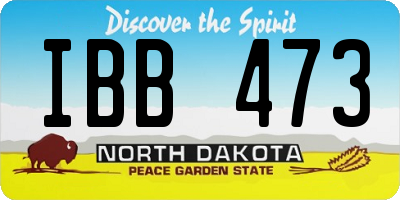 ND license plate IBB473