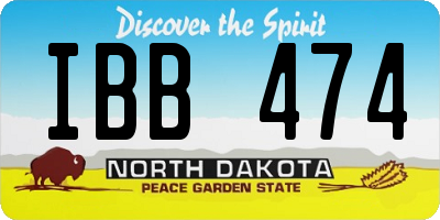 ND license plate IBB474