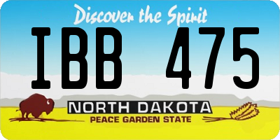 ND license plate IBB475