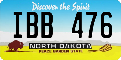 ND license plate IBB476