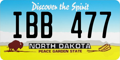 ND license plate IBB477