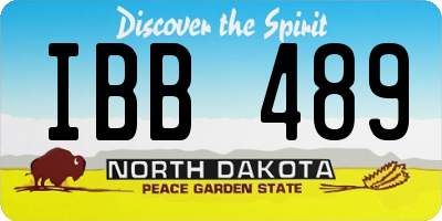 ND license plate IBB489