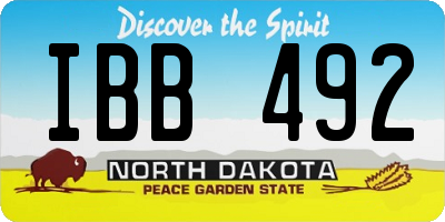 ND license plate IBB492