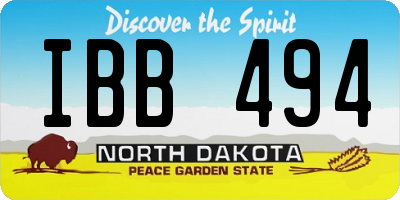ND license plate IBB494