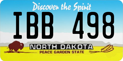 ND license plate IBB498