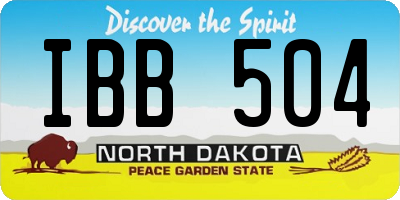 ND license plate IBB504