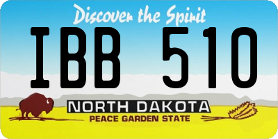 ND license plate IBB510
