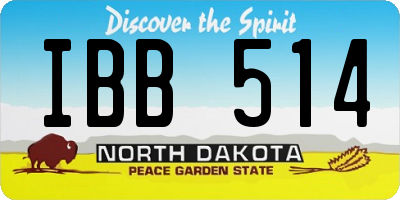ND license plate IBB514