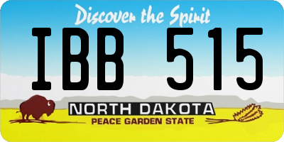 ND license plate IBB515
