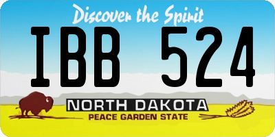 ND license plate IBB524