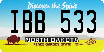 ND license plate IBB533