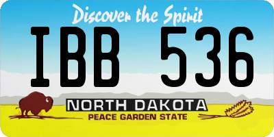 ND license plate IBB536