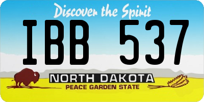 ND license plate IBB537