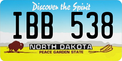 ND license plate IBB538