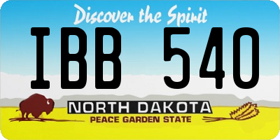 ND license plate IBB540