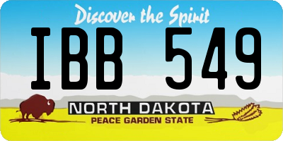 ND license plate IBB549